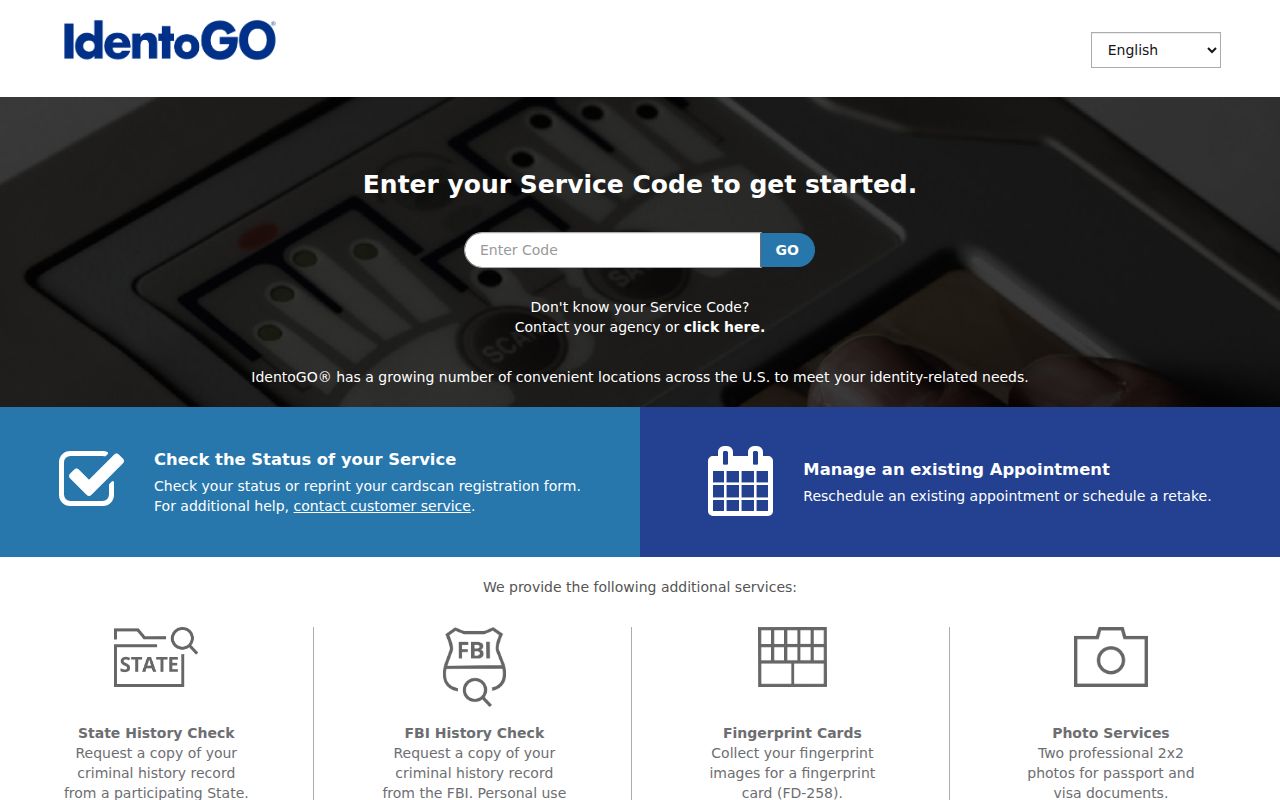 Bath County arrest history fingerprint enrollment through IdentoGO