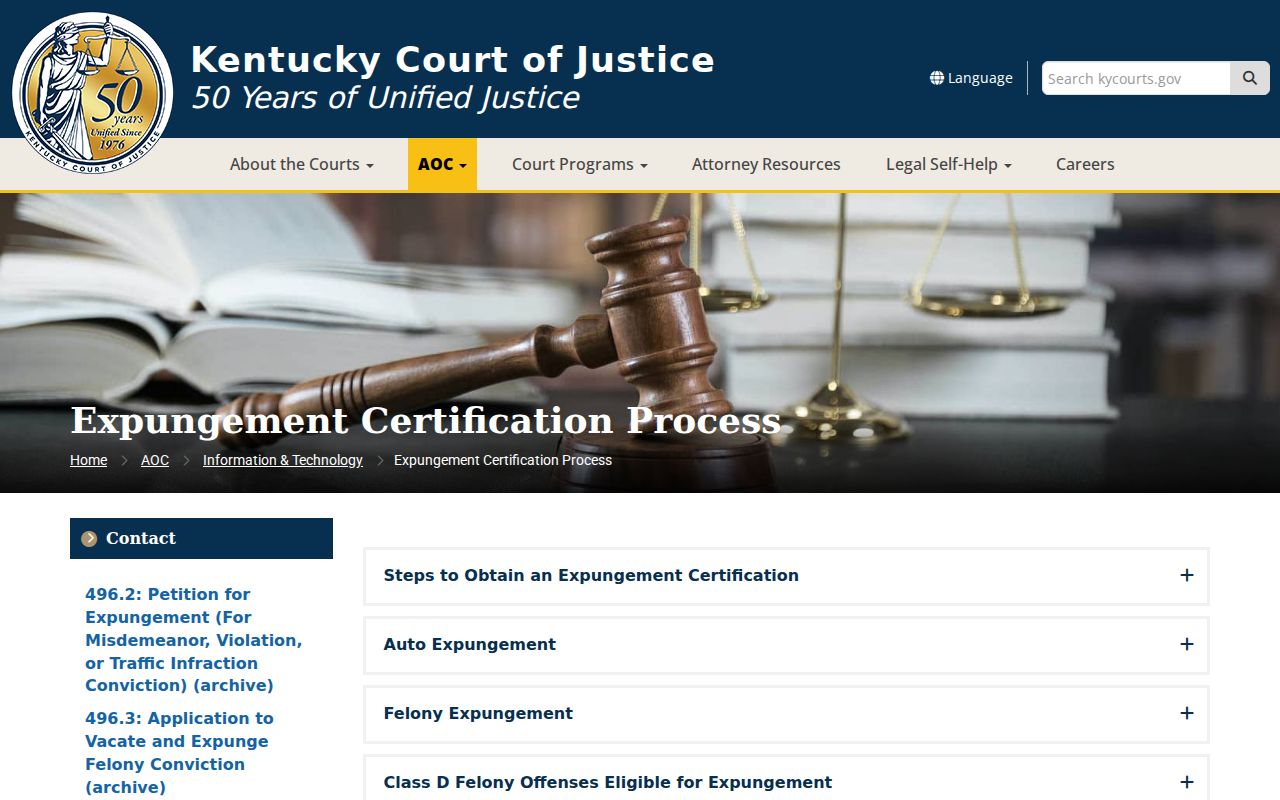 Bath County criminal court case expungement process