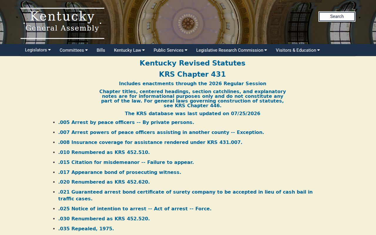 Bath County criminal court cases under KRS Chapter 431