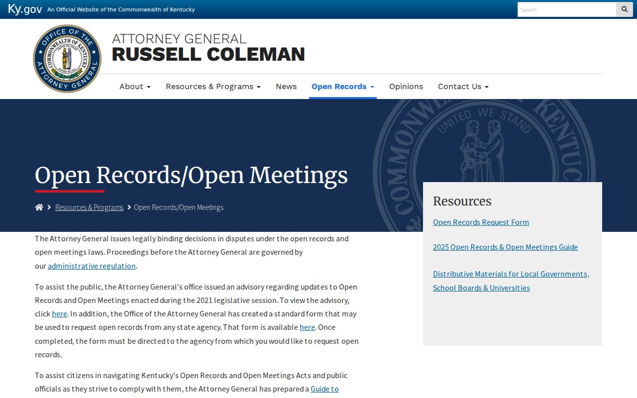 Owingsville criminal records Kentucky open-records request resources