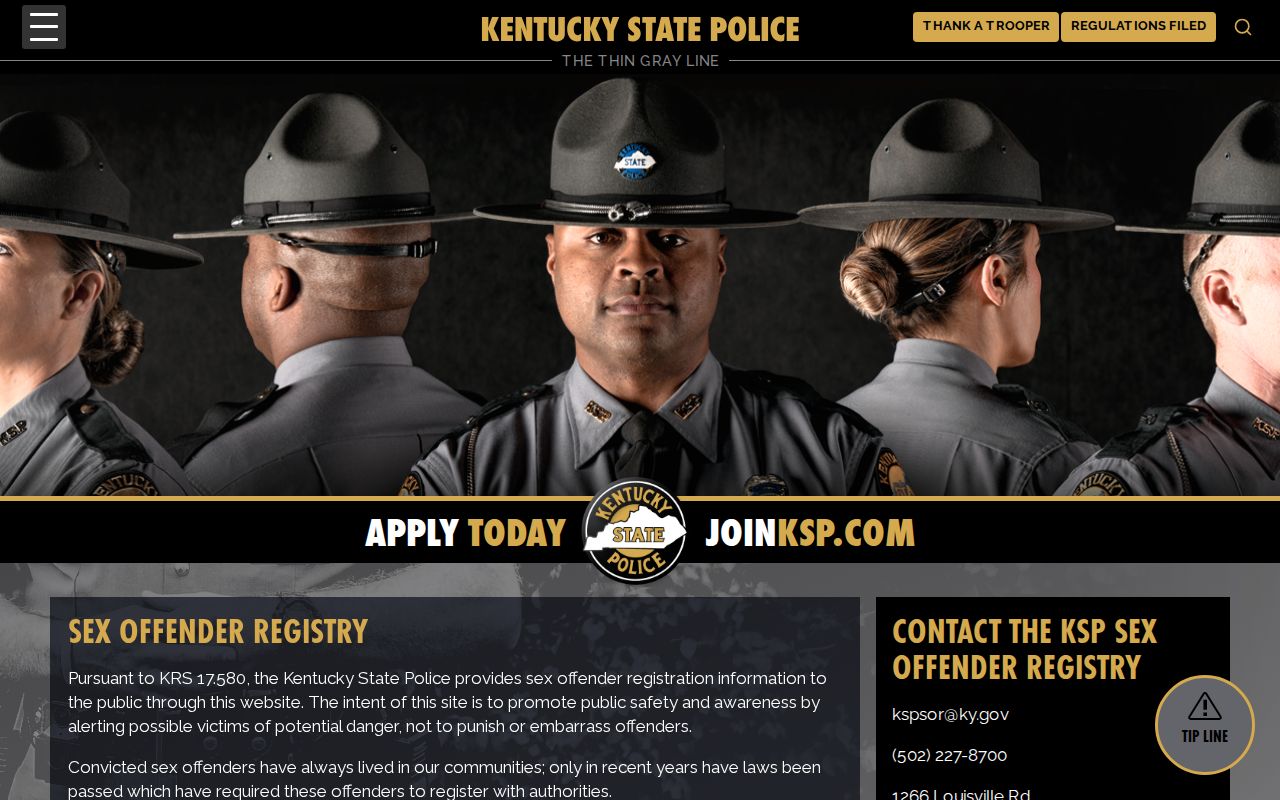 Bath County sex offender search information from Kentucky State Police